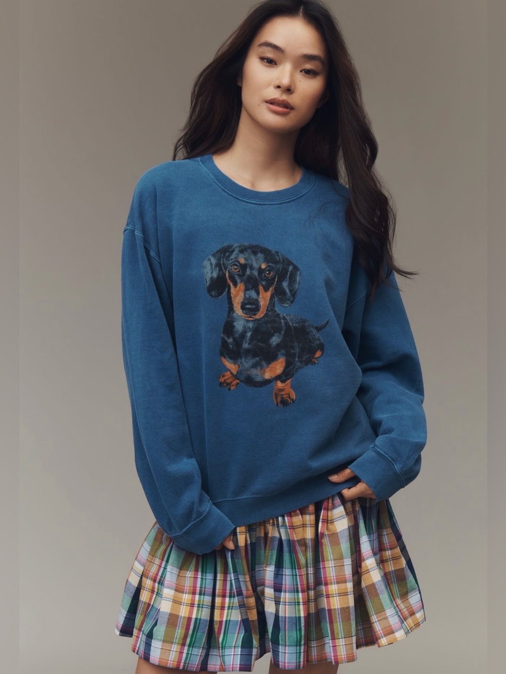 FLAWED Size Medium Anthropologie Dachshund graphic sweatshirt